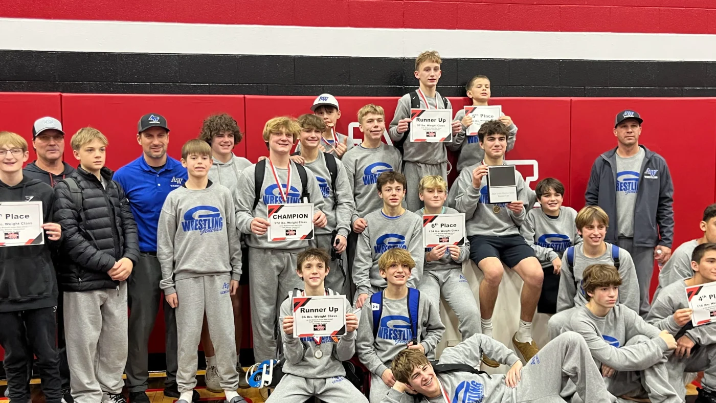 Junior high team with medals